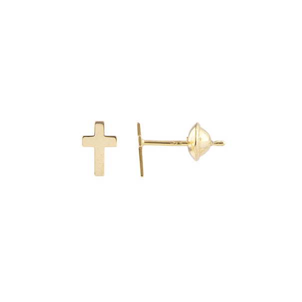 Brinco em Ouro 18k Cruz Mini