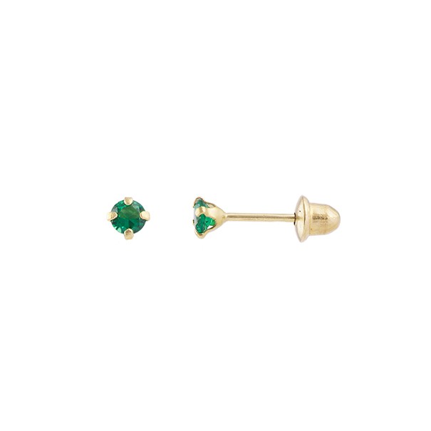 Brinco em Ouro 18k Cálice 2.5mm Zircônia Verde