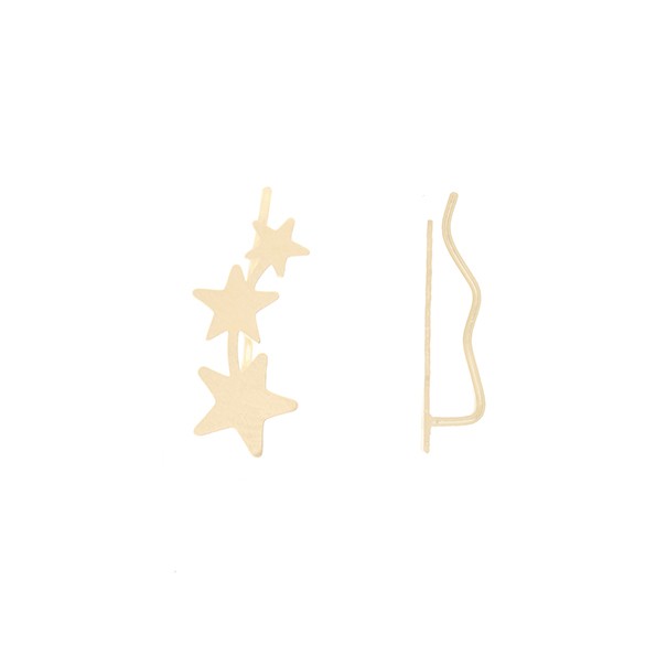 Brinco Ear Cuff Estrelas Degradês Polidas       