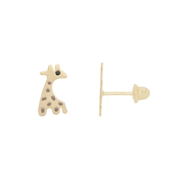 Brinco em Ouro 18k Girafa Esmaltado