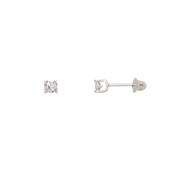 Brinco em Ouro Branco 18k Cartie com Zircônia 2.5mm