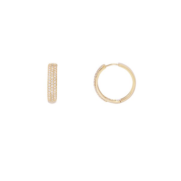 Brinco Argola Pavê Cravejada com Zircônias