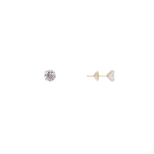 Brinco em Ouro 18k Cálice 5mm com Zircônia