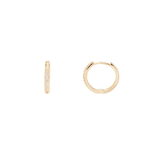 Brinco em Ouro 18k Argola com Zircônias 