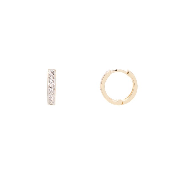 Brinco em Ouro 18k Argola com Zircônias 