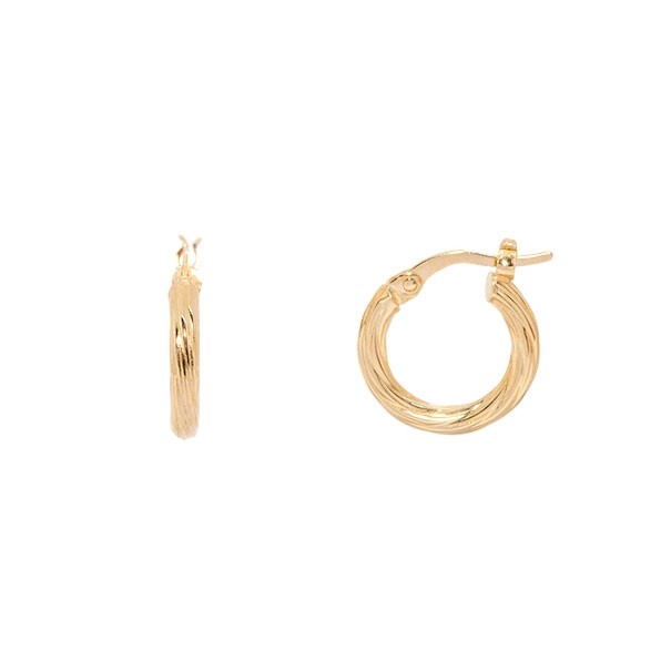 Brinco em Ouro 18k Argola Oca Fio Torcido 2.80mm Diâmetro 10mm