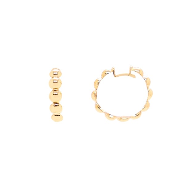 Brinco em Ouro 18k Argola Bolinhas Polida