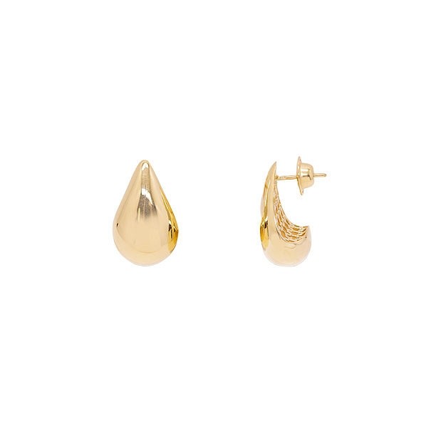 Brinco em Ouro 18k Gota Média Polida 