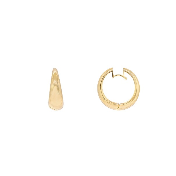 Brinco em Ouro 18k Argola Bojuda Polida Grande