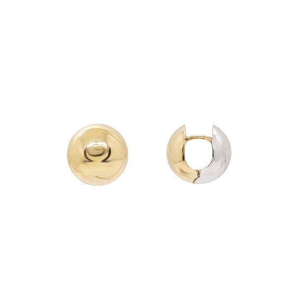 Brinco em Ouro 18k Argola Bicolor redonda Polida