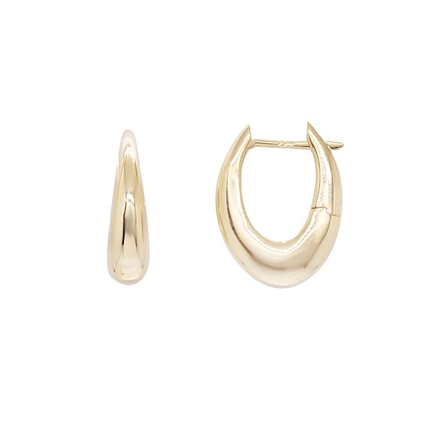 Brinco em Ouro 18k Argola U Pequena Polida.