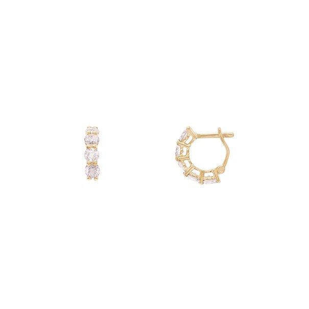 Brinco em Ouro 18k Argola com 10 Diamantes 5.0 Pontos cada 0.50cts