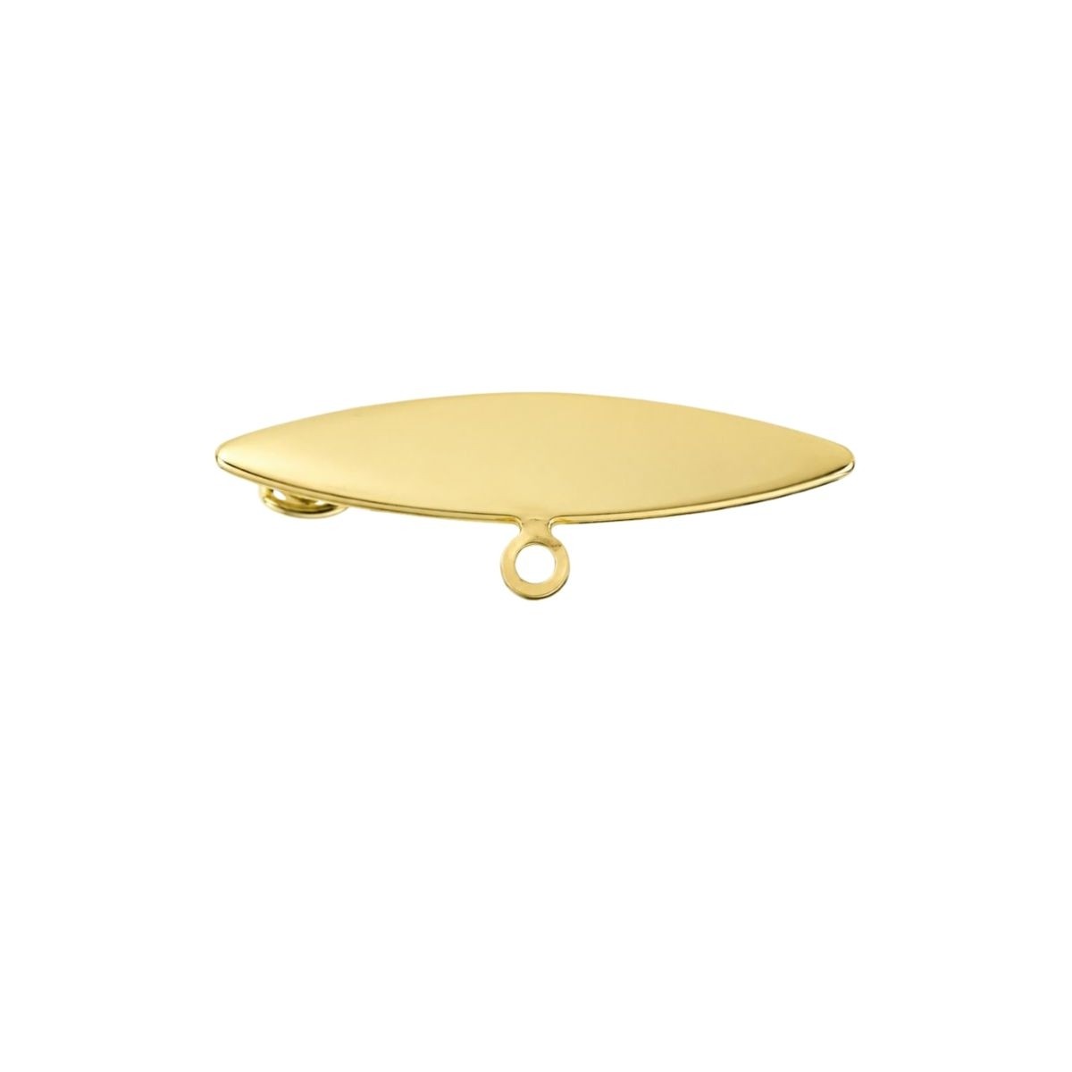 Pingente Em Ouro 18k Alfinete com Placa Navete Lisa