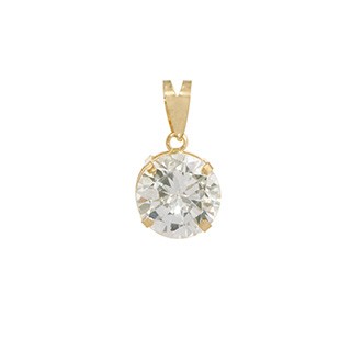 Pingente Ouro 18k Ponto de Luz 10mm com Zircônia