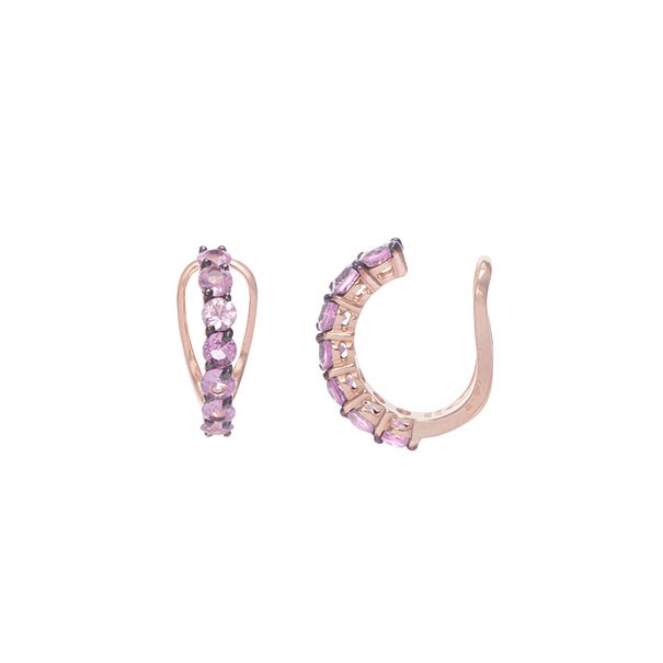 Piercing Argola Rose Com 7 Safiras Rosa 2.50mm   	