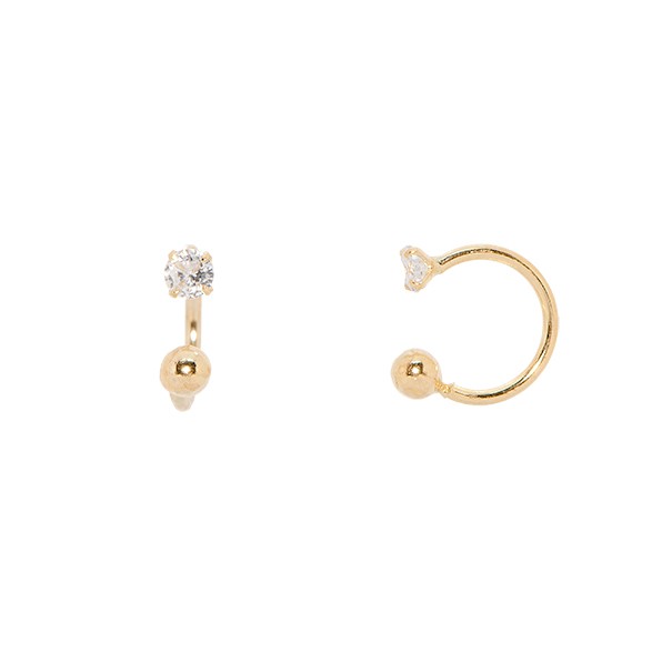 Piercing em Ouro 18k Ferradura com Zircônia