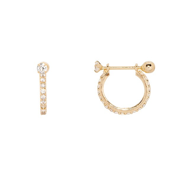 Piercing em Ouro 18k Argola Cravejada com Zircônias 