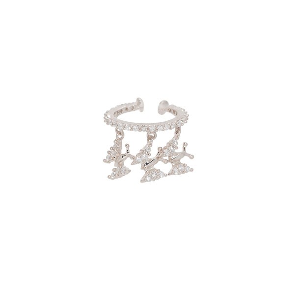 Piercing em Ouro Branco18k Borboletas Cravejado com 42 Brilhantes 