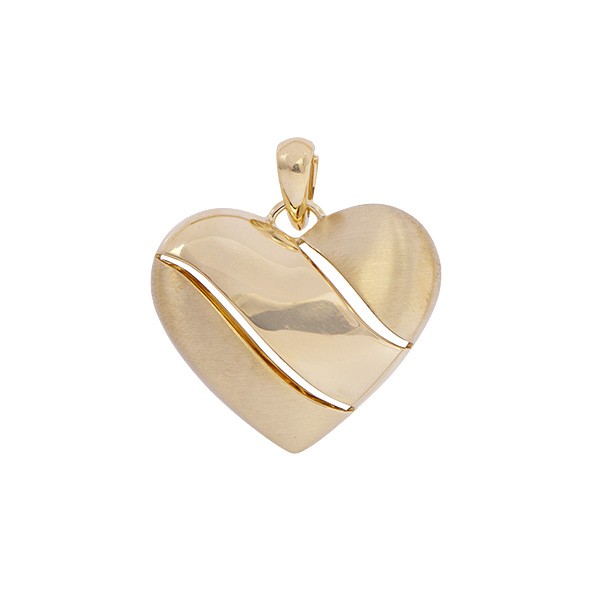 Pingente em Ouro 18k Cuore Fosco/Polido Grande 