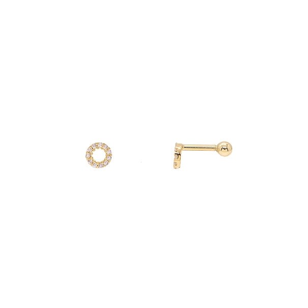 Piercing em Ouro 18k Círculo com Zircônias 