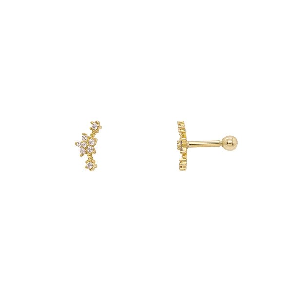 Piercing em Ouro 18k Florzinhas com Zircônias 