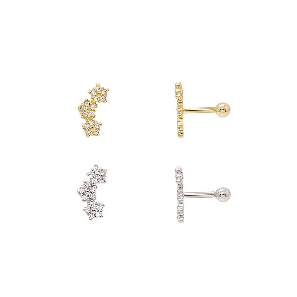 Piercing em Ouro 18k Florzinhas com Zircônias 