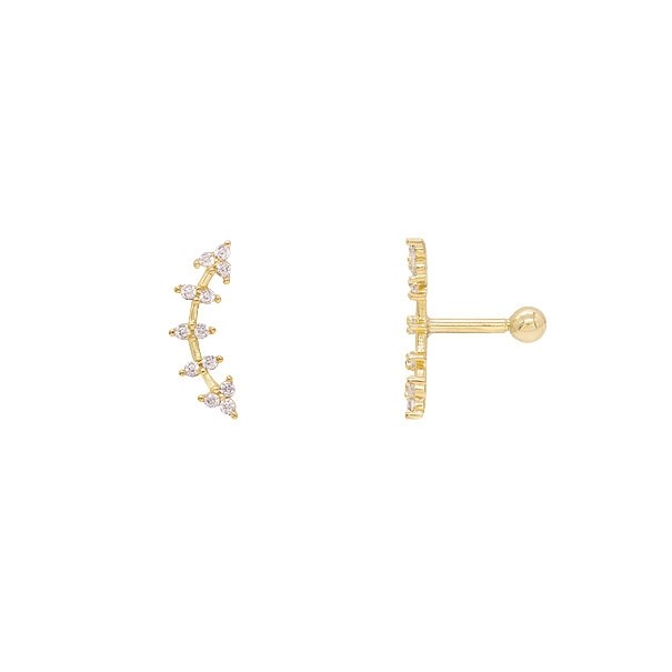 Piercing em Ouro 18k Seta com Zircônias 