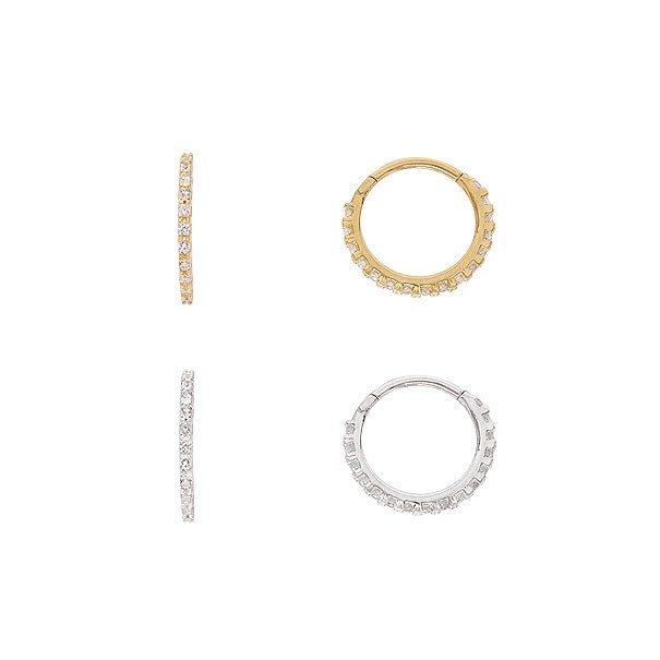 Piercing em Ouro 18k Argola com Zircônias 