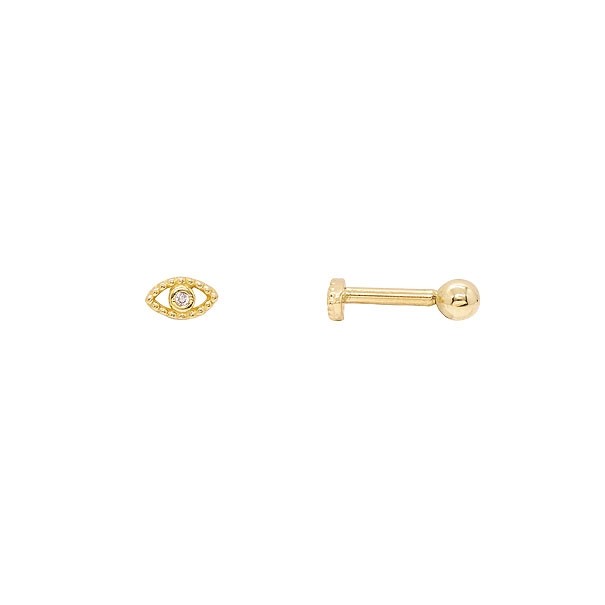Piercing em Ouro 18k Olho Grego com Zircônia