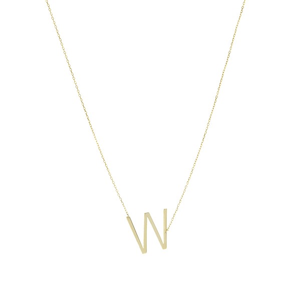 Gargantilha em Ouro 18k  Letra W - Pequena