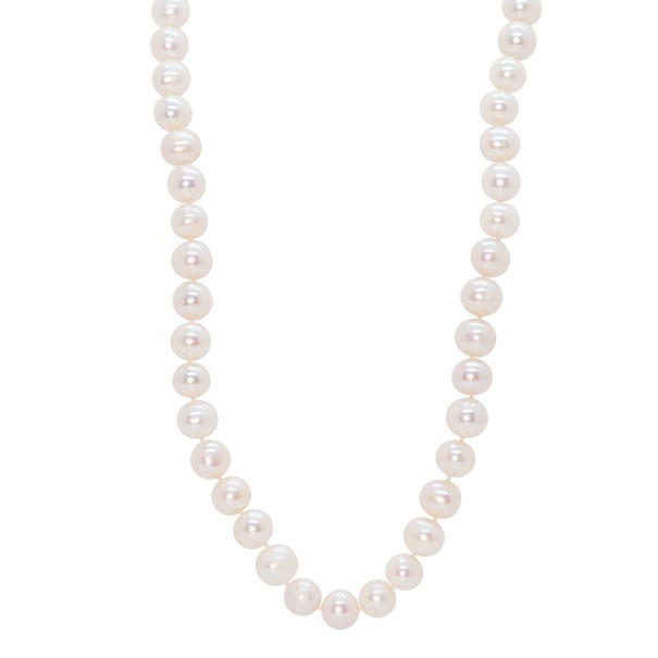 Colar em Ouro 18k Pérolas Batata 8.0mm à 8.5mm com Fecho Mosquetão Oval