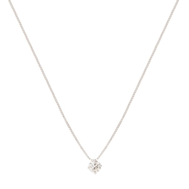 Gargantilha em Ouro Branco 18k Ponto de Luz com 1 Diamante 70 Pontos 