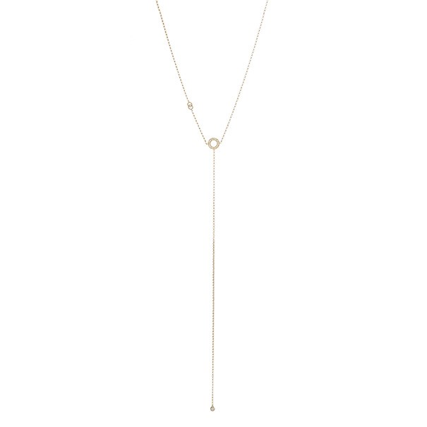 Gargantilha Choker gravata circulo cravejado com 18 brilhantes  de 1 ponto e 1 brilhante de 10 pontos