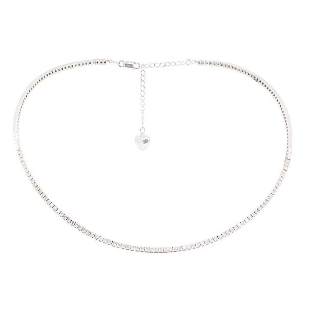 Gargantilha em Ouro Branco 18k Choker Riviera com 80 Diamantes de 1.76Cts