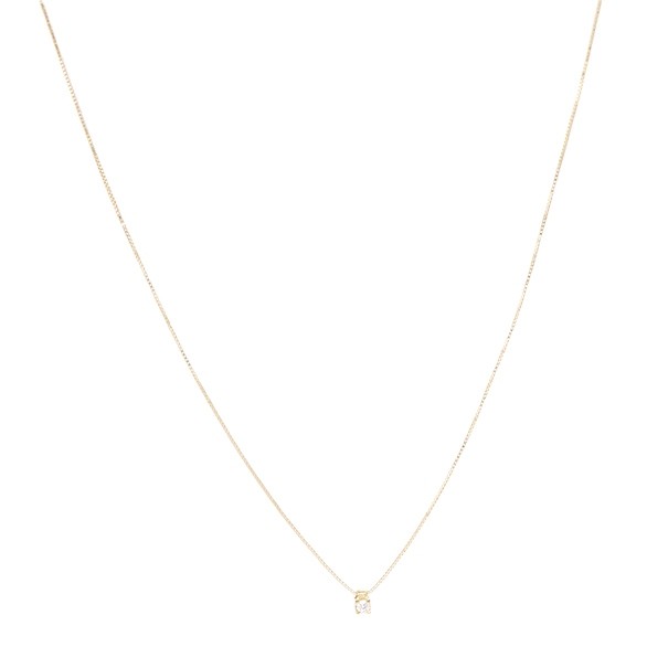 Gargantilha Ponto de Luz com 1 Diamante - Ouro Amarelo