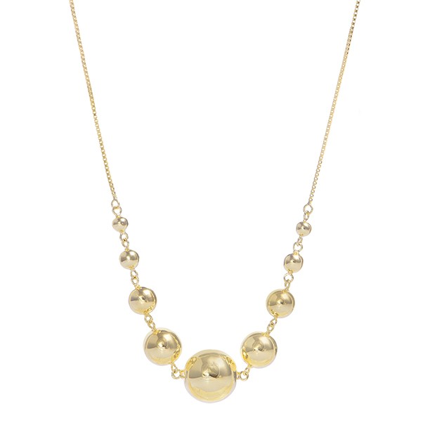 Gargantilha Choker Bolas Degrades Polidas  