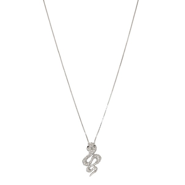 Gargantilha Serpente Cravejada com 80 Diamantes e 2 Diamantes Black