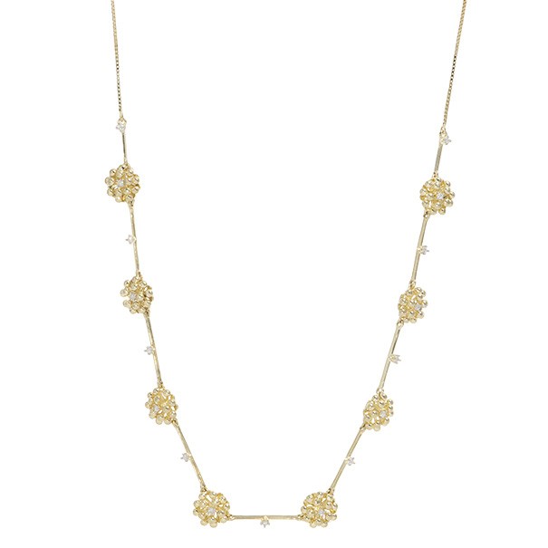 Gargantilha Choker Dandelion com 17 Diamantes 