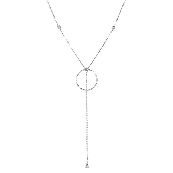 Gargantilha Branca Fall Gravata com 5 Brilhantes