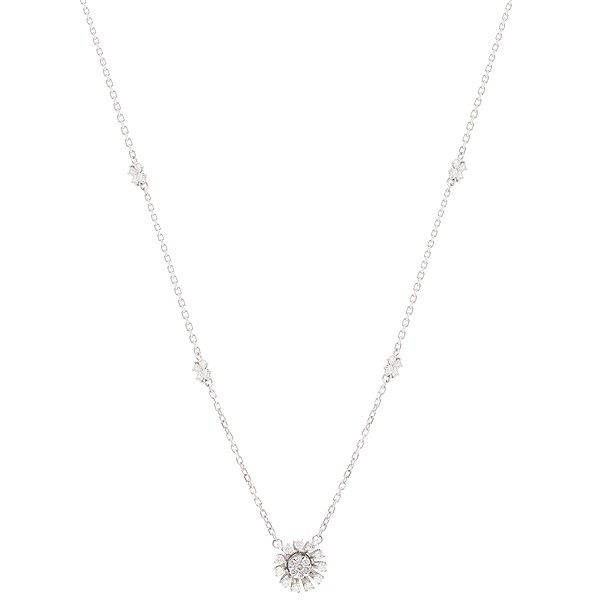 Gargantilha em Ouro Branco 18k Chuveiro Redondo com 34 Brilhantes