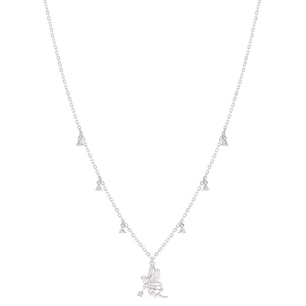 Gargantilha em Ouro Branco 18k Fadinha Polida com 7 Brilhantes