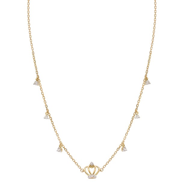 Gargantilha em Ouro 18k Coroa Polida com 10 Brilhantes