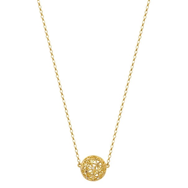Gargantilha em Ouro 18k Stellar Bola com 3 Brilhante 