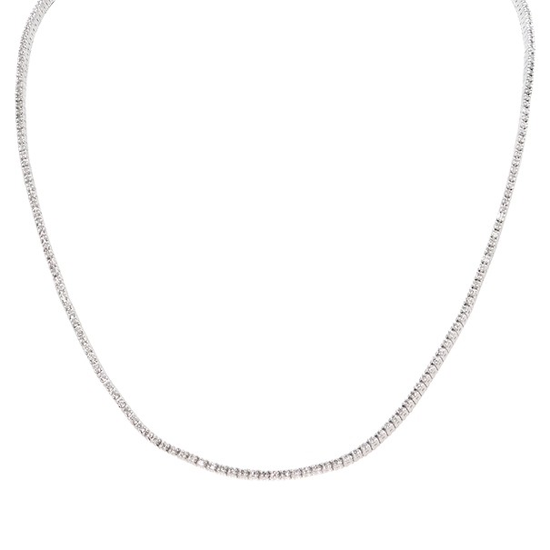 Gargantilha em Ouro Branco 18k Riviera 40cm com 214 Diamantes 