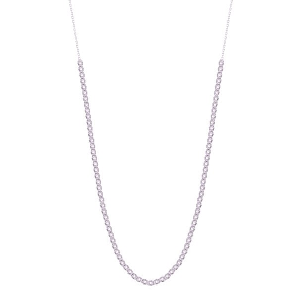 Gargantilha em Ouro Branco 18k Meia Riviera com 75 Brilhantes 