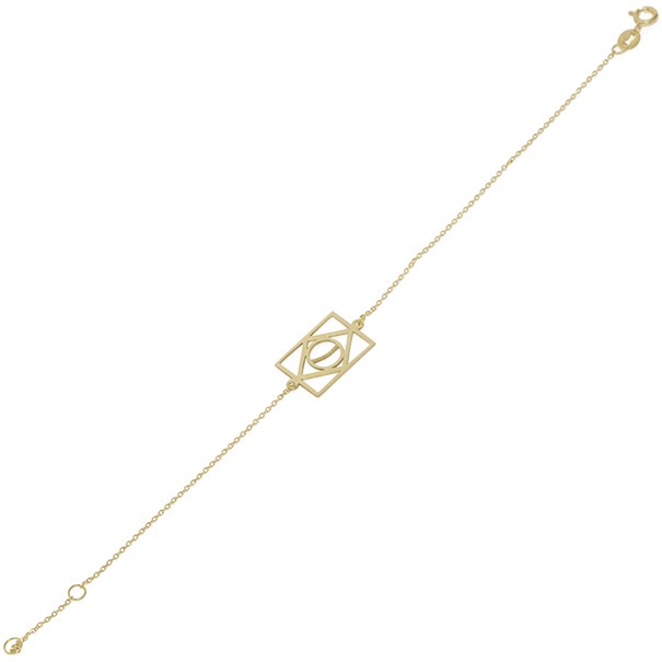 Pulseira em Ouro 18k Cartie 18cm Bandeira do Brasil Vazada