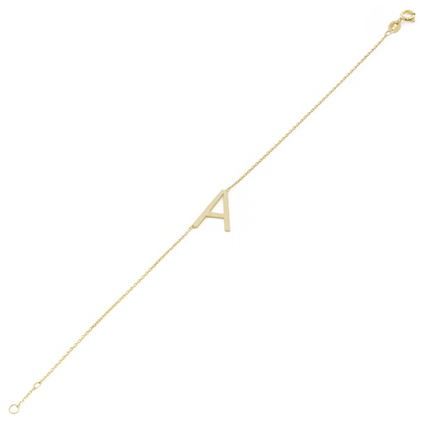 Pulseira Letra A Polida - 18cm 