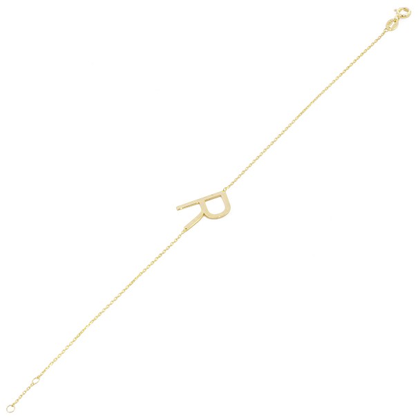 Pulseira Letra R Polida - 18cm 