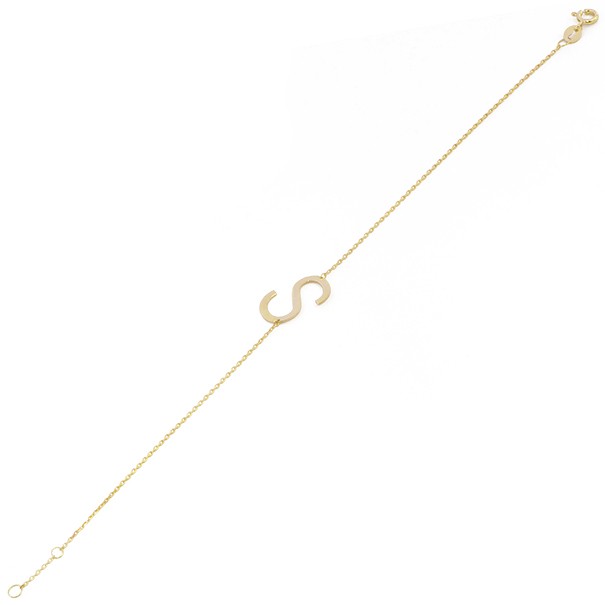 Pulseira Letra S Polida - 18cm 