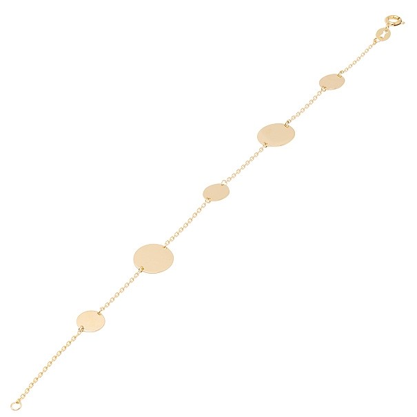Pulseira em Ouro 18k Cartie 18cm Círculos Degradês Polido
